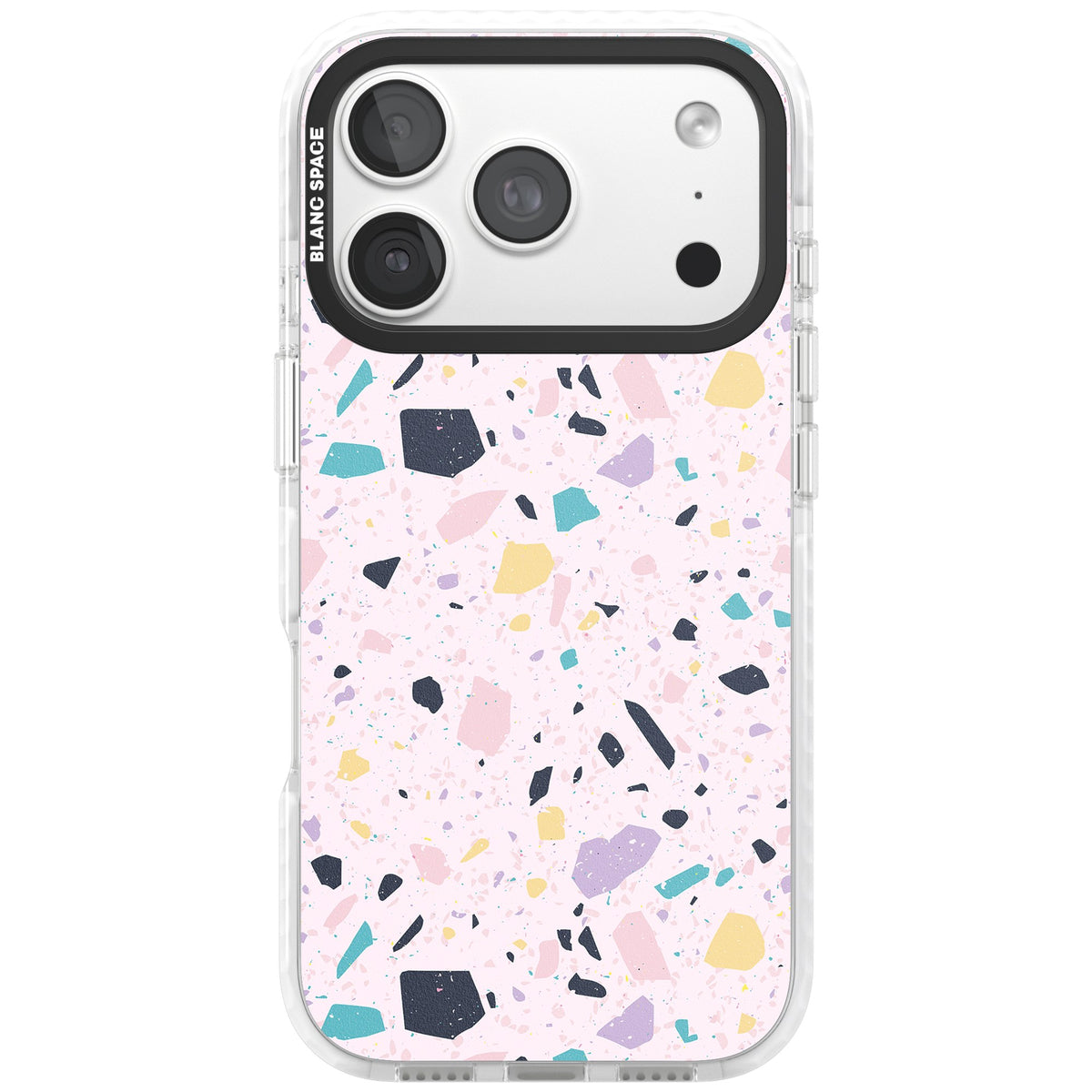 Pink, Purple & Turquoise Terrazzo Pattern iPhone 18 Pro Impact Clear Phone Case front