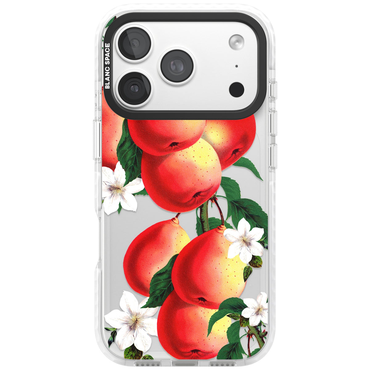 Vintage Painted Peaches iPhone 18 Pro Impact Clear Phone Case front