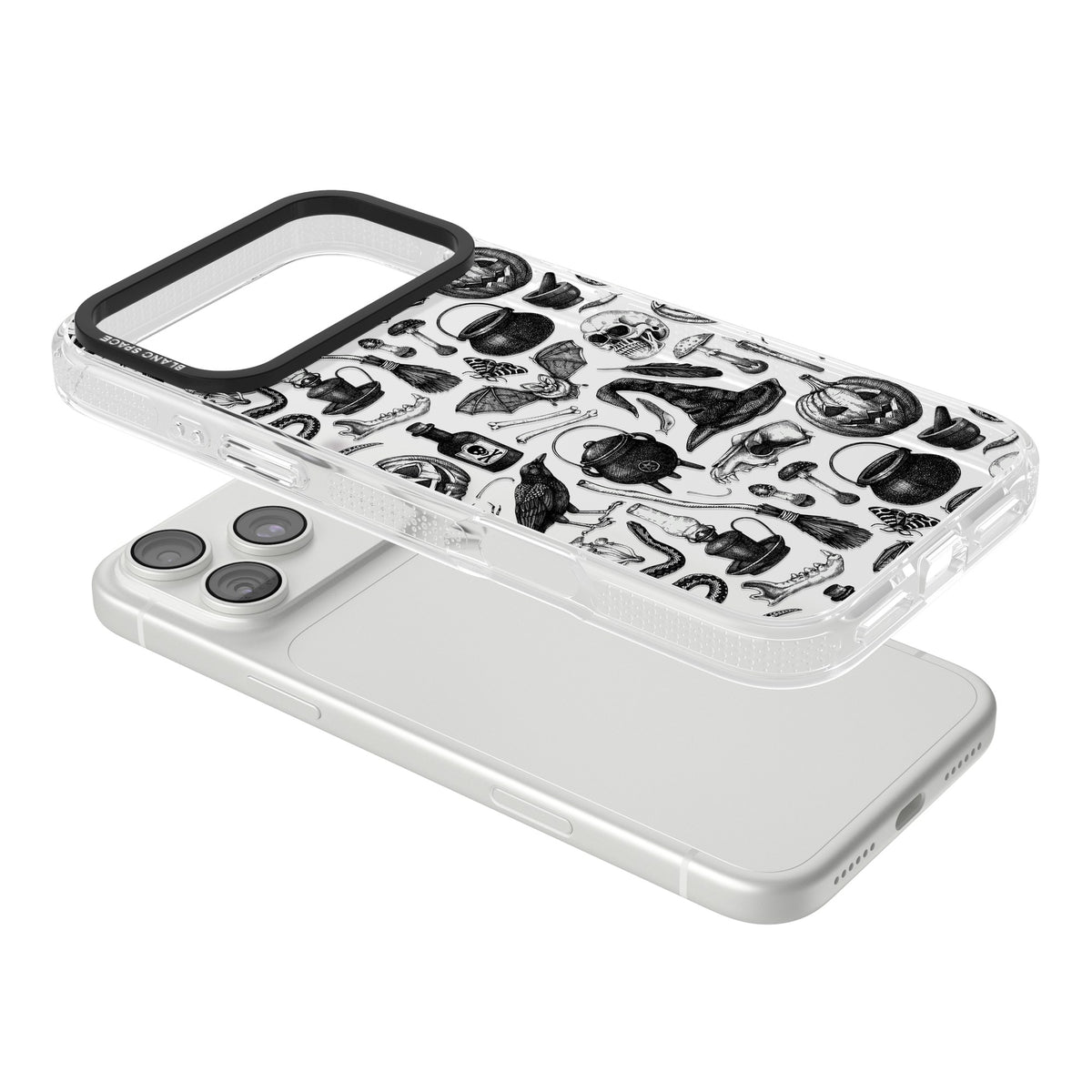 Dark Witchy iPhone 18 Pro Max Impact Air Clear Phone Case angled