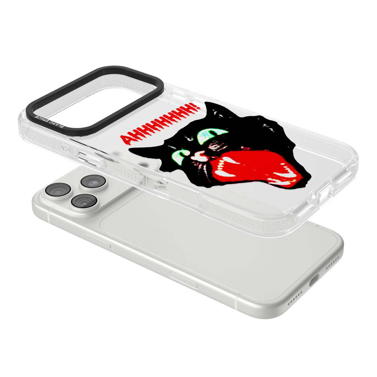 AHH! Cat iPhone 18 Pro Max Impact Air Clear Phone Case angled