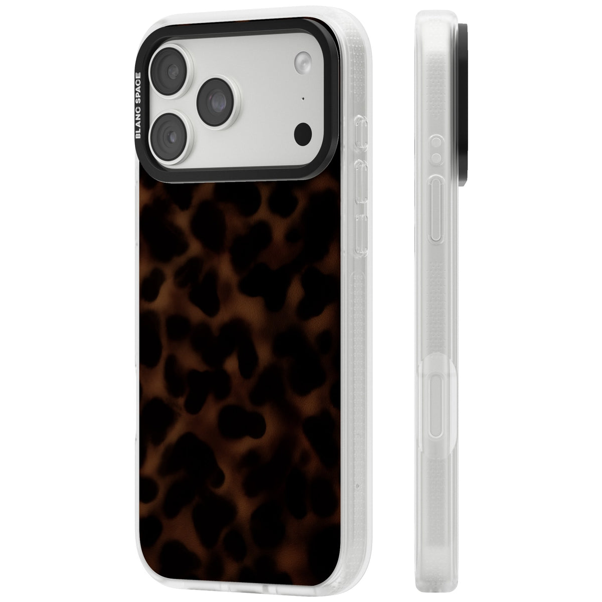 Dark Tortoise Shell old money iPhone case featuring a dark tortoiseshell pattern with amber and black animal print tones iPhone 18 Pro Max Impact Air Phone Case side