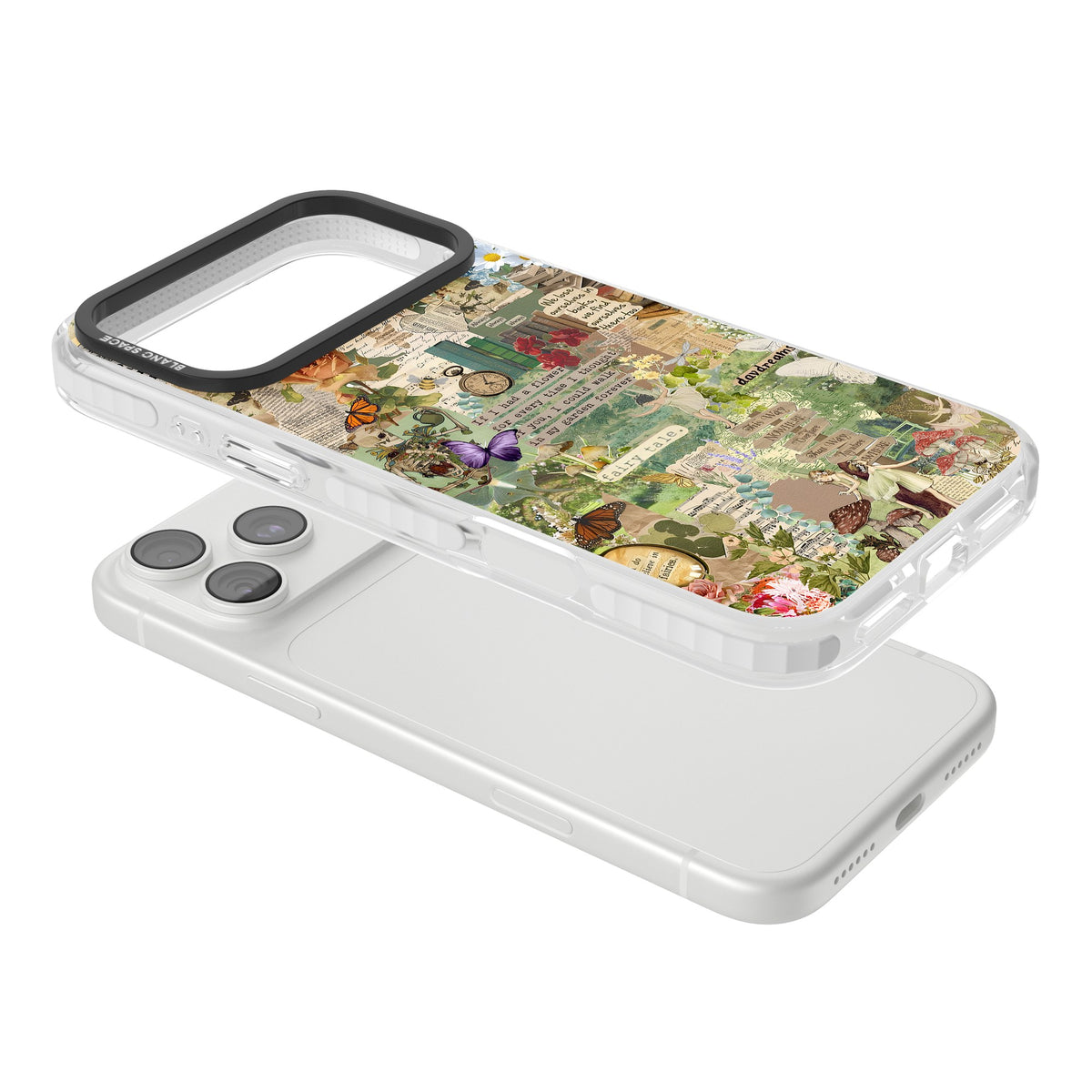 Enchanted Collage iPhone 18 Pro Max Impact Clear Phone Case angled