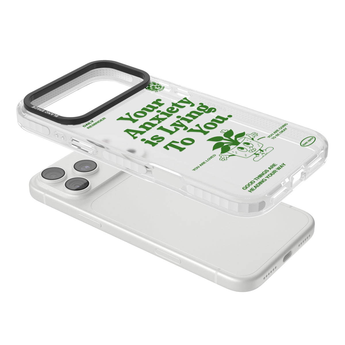 Your Anxiety Is Lying To You iPhone 18 Pro Max Impact Clear Phone Case angled