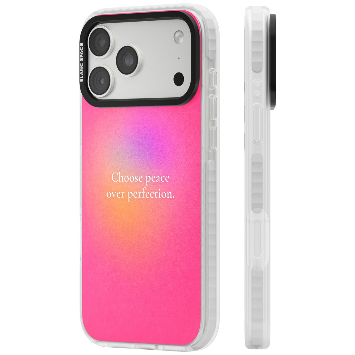 Peace Over Perfection iPhone 18 Pro Max Impact Clear Phone Case side