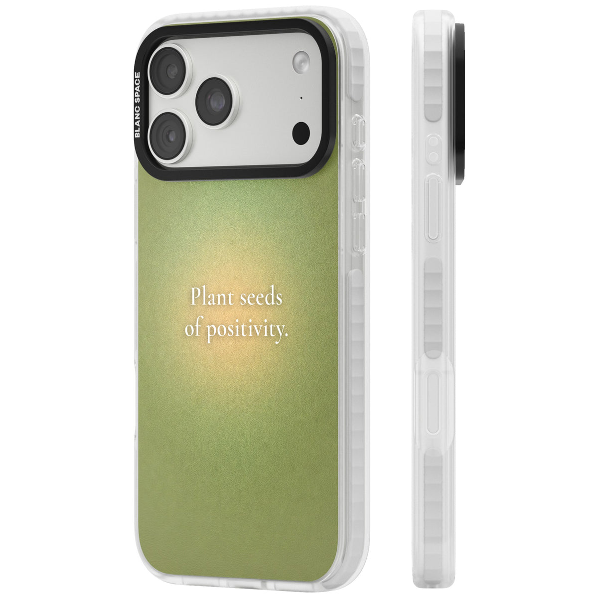 Seeds of Positivity iPhone 18 Pro Max Impact Clear Phone Case side