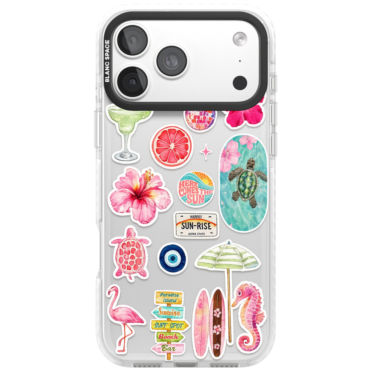 Aloha Sticker Mix iPhone 18 Pro Max Impact Clear Phone Case front