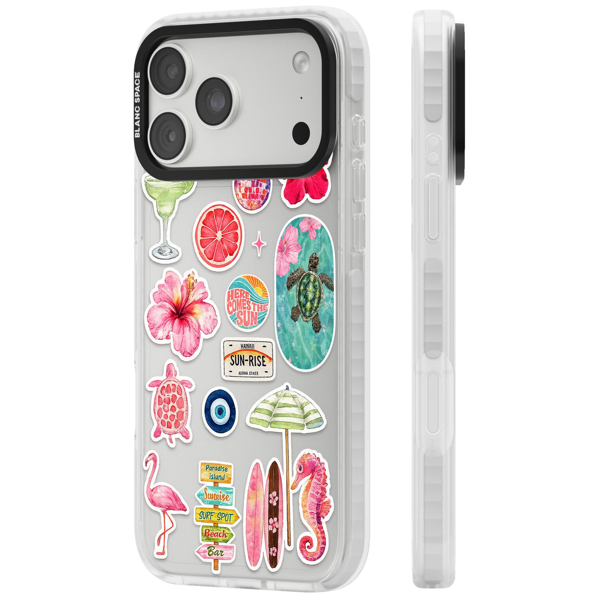 Aloha Sticker Mix iPhone 18 Pro Max Impact Clear Phone Case side