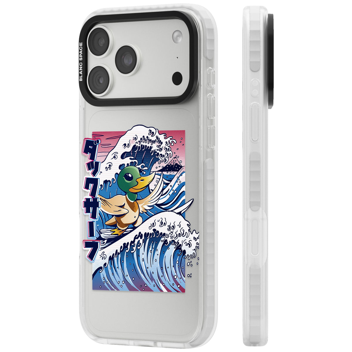 Duck Surf iPhone 18 Pro Max Impact Clear Phone Case side