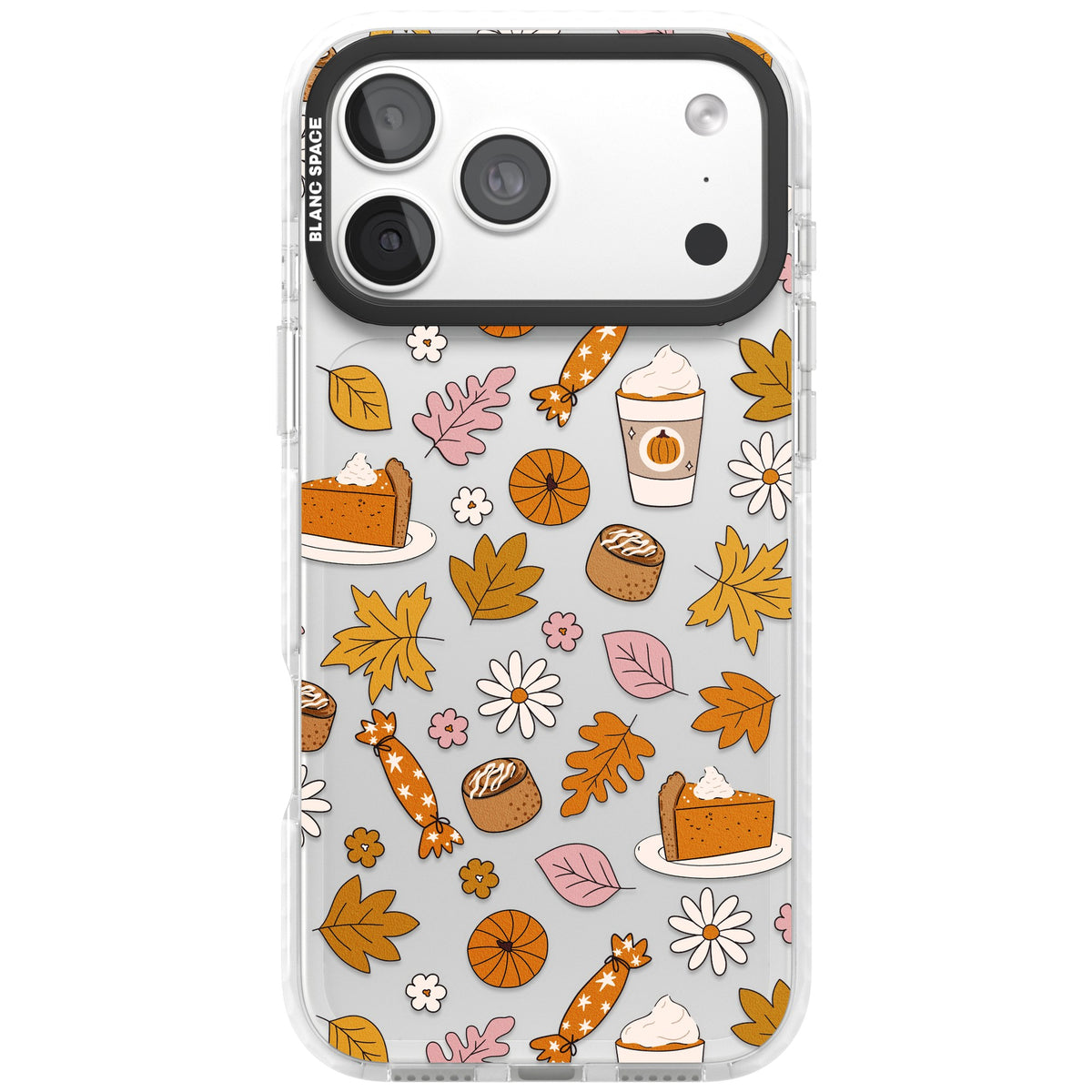 Pumpkin Spice iPhone 18 Pro Max Impact Clear Phone Case front