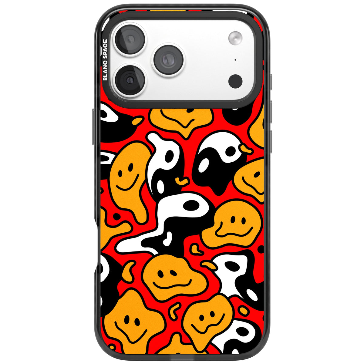 Yin Yang Acid Face iPhone 18 Pro Max Impact Black Phone Case front