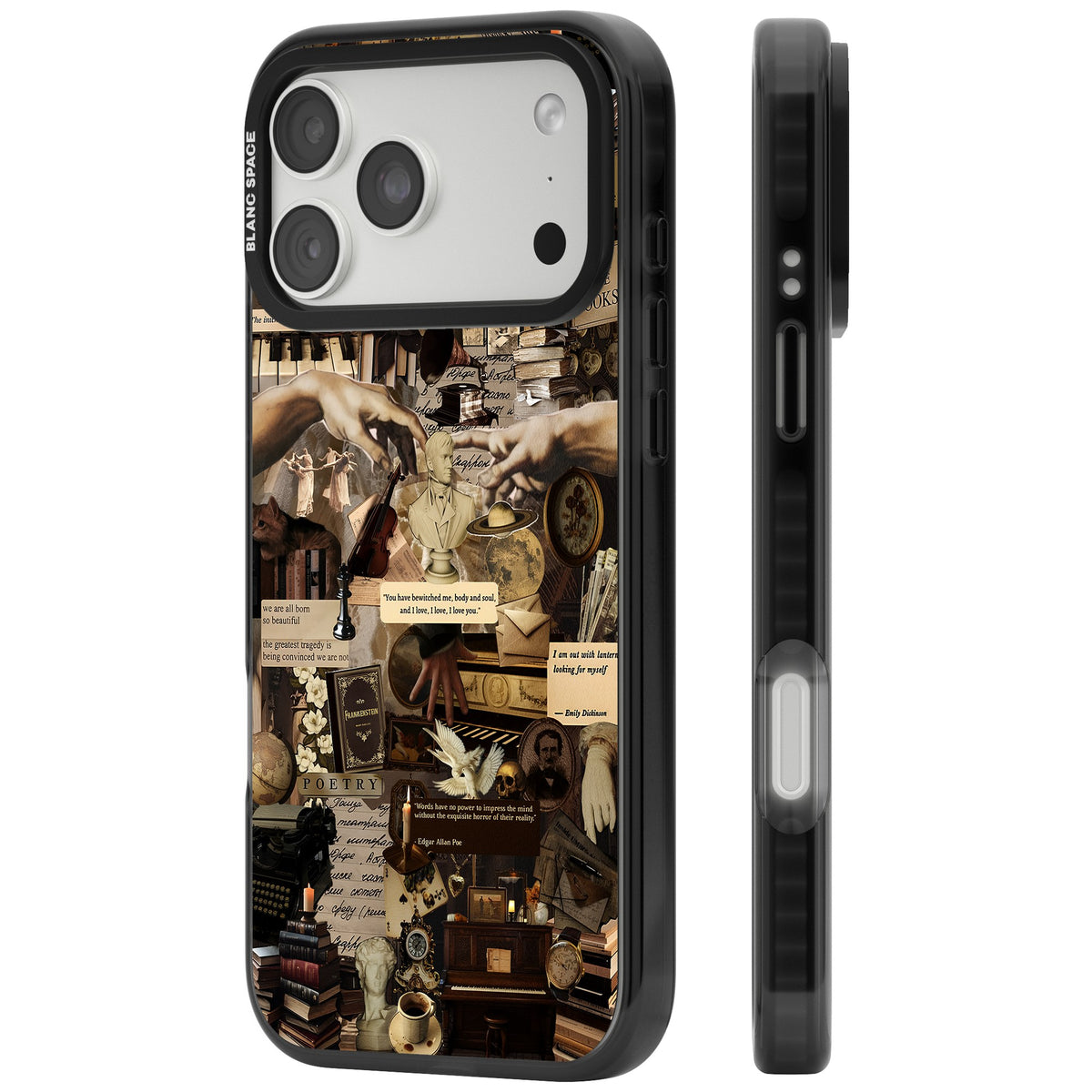 Antique Collage iPhone 18 Pro Max Impact Black Phone Case side