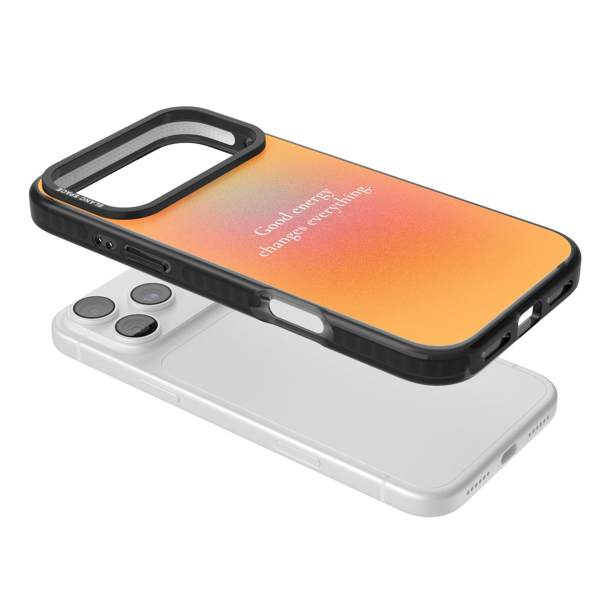 Good Energy iPhone 18 Pro Max Impact Black Phone Case angled