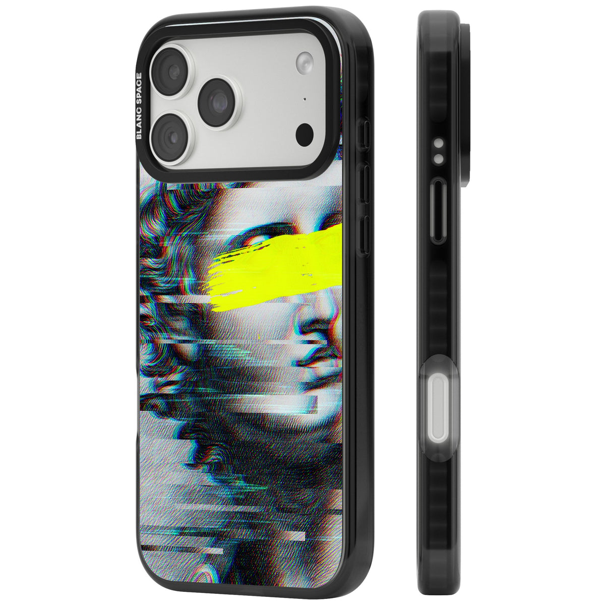 Glitched Fragment iPhone 18 Pro Max Impact Black Phone Case side