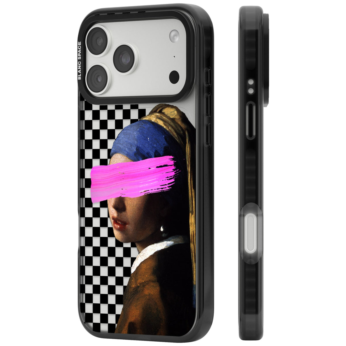 Abstract Pearl Girl iPhone 18 Pro Max Impact Black Phone Case side