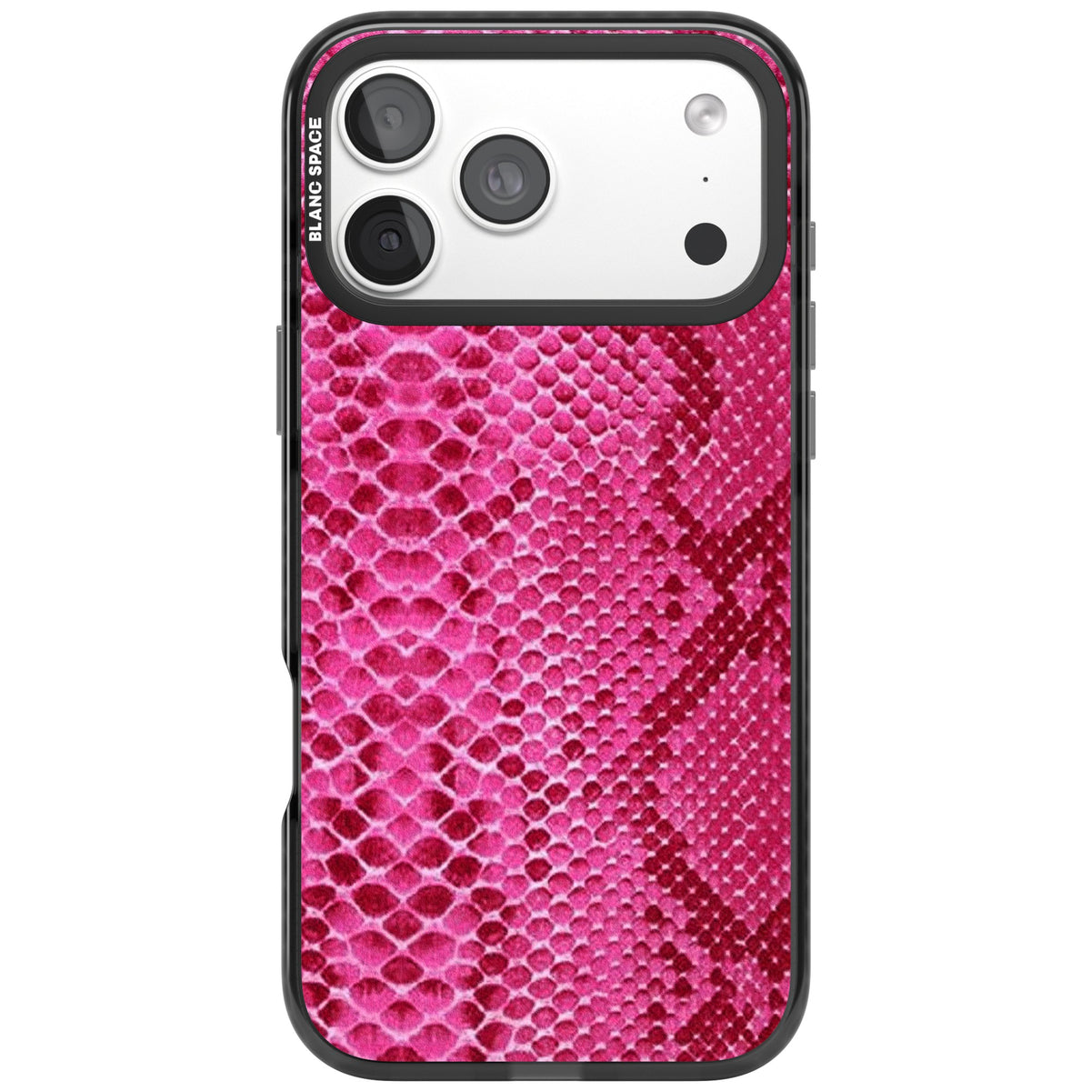 Pink Snakeskin iPhone 18 Pro Max Impact Black Phone Case front