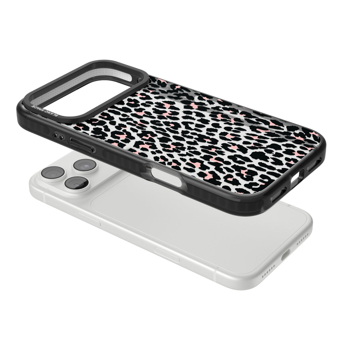 Tatty Leopard iPhone 18 Pro Max Impact Black Phone Case angled