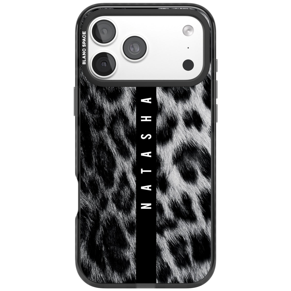 Snow Leopard iPhone 18 Pro Max Impact Black Phone Case front