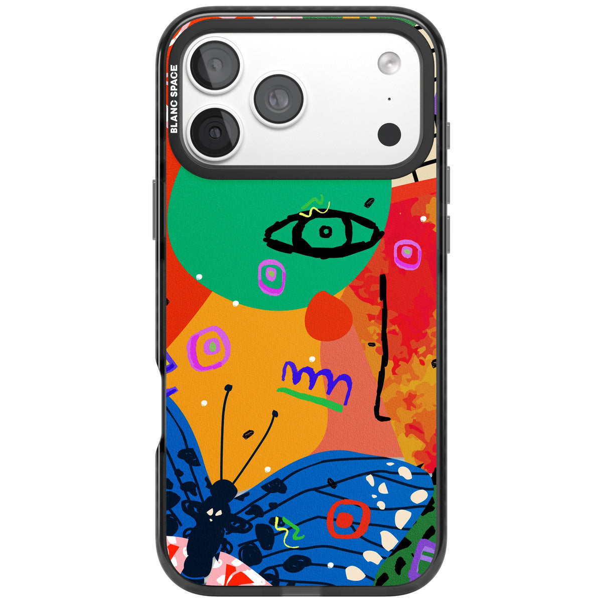 Abstract Butterfly iPhone 18 Pro Max Impact Black Phone Case front