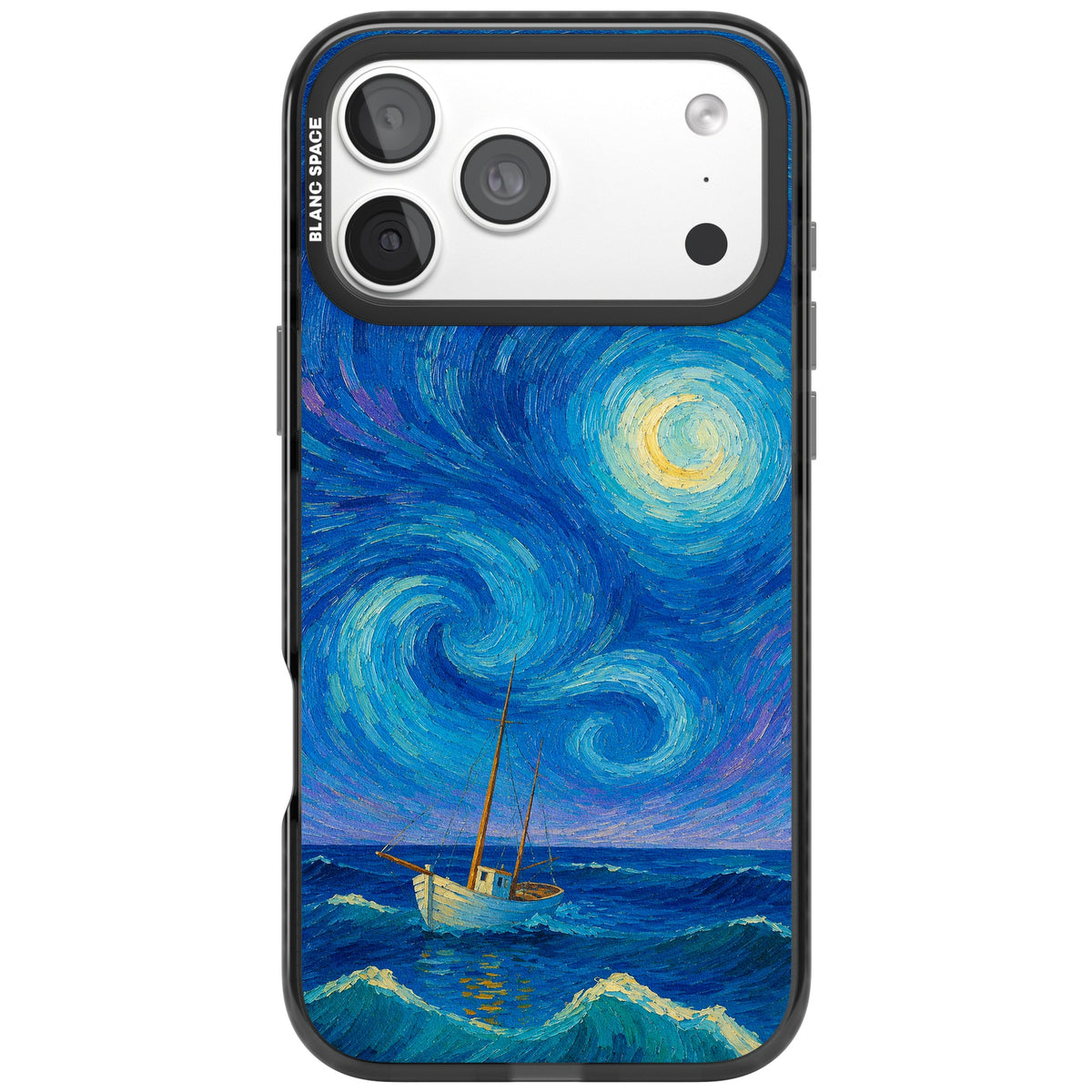 Moonlit Tide iPhone 18 Pro Max Impact Black Phone Case front