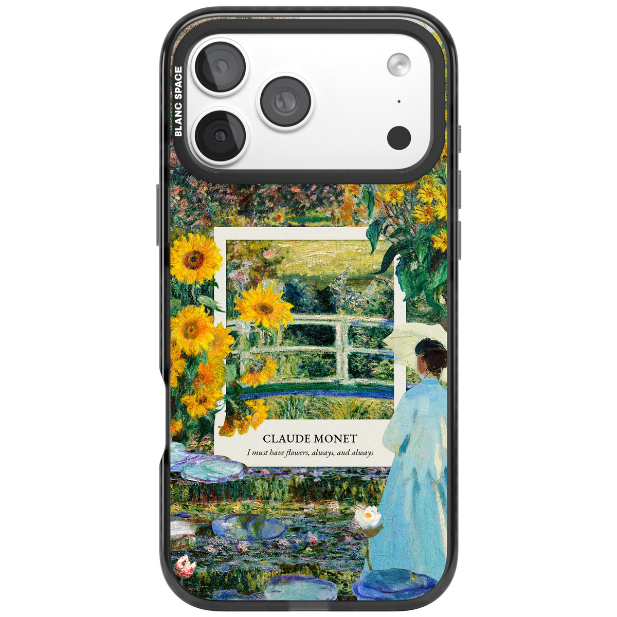 Monet Garden Bridge iPhone 18 Pro Max Impact Black Phone Case front
