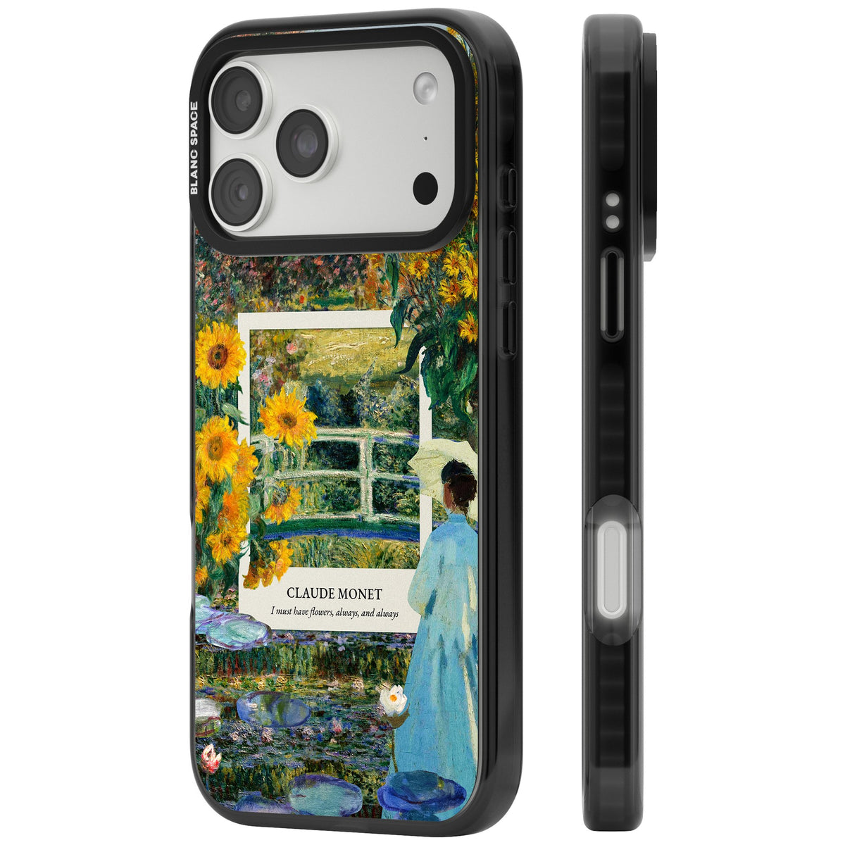 Monet Garden Bridge iPhone 18 Pro Max Impact Black Phone Case side
