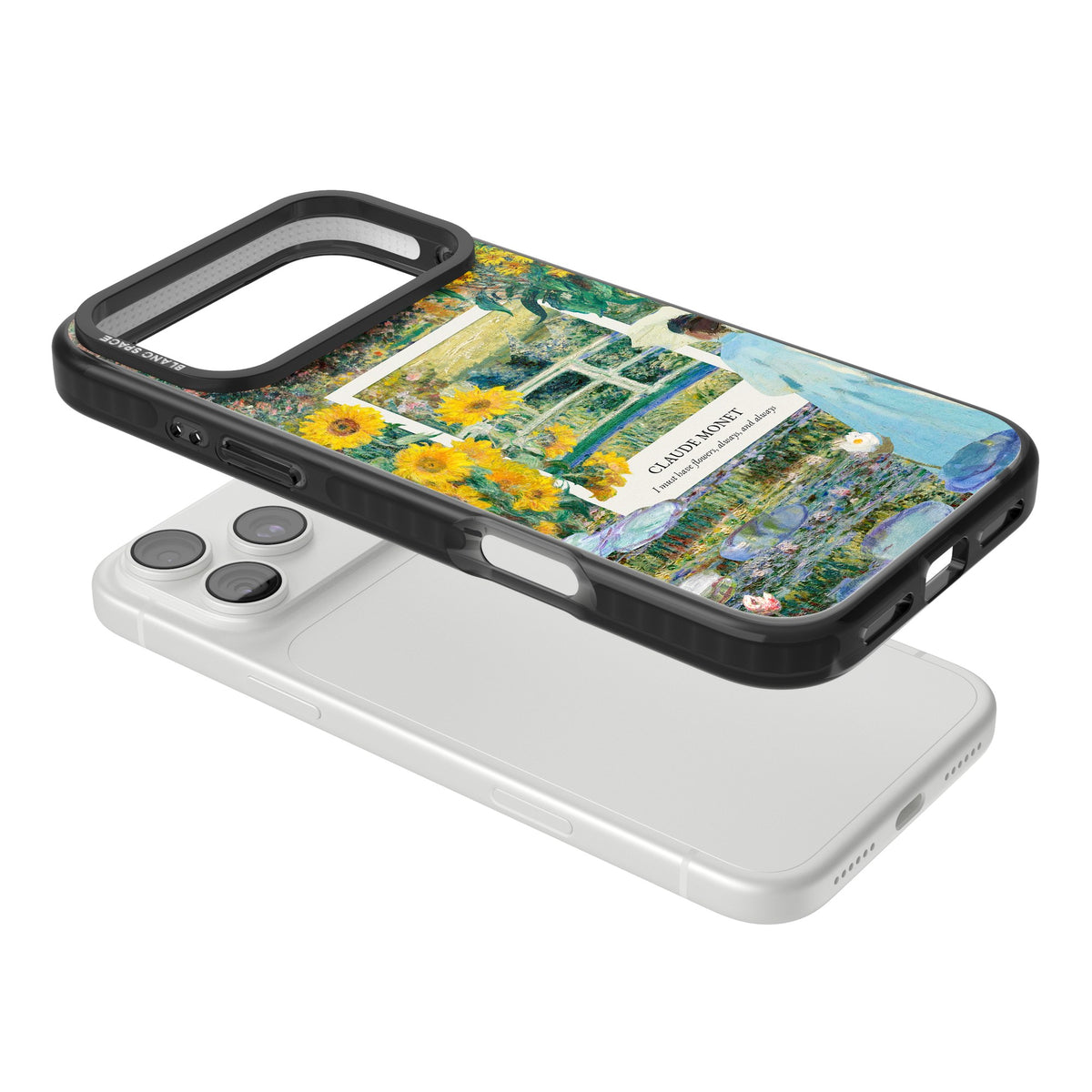 Monet Garden Bridge iPhone 18 Pro Max Impact Black Phone Case angled