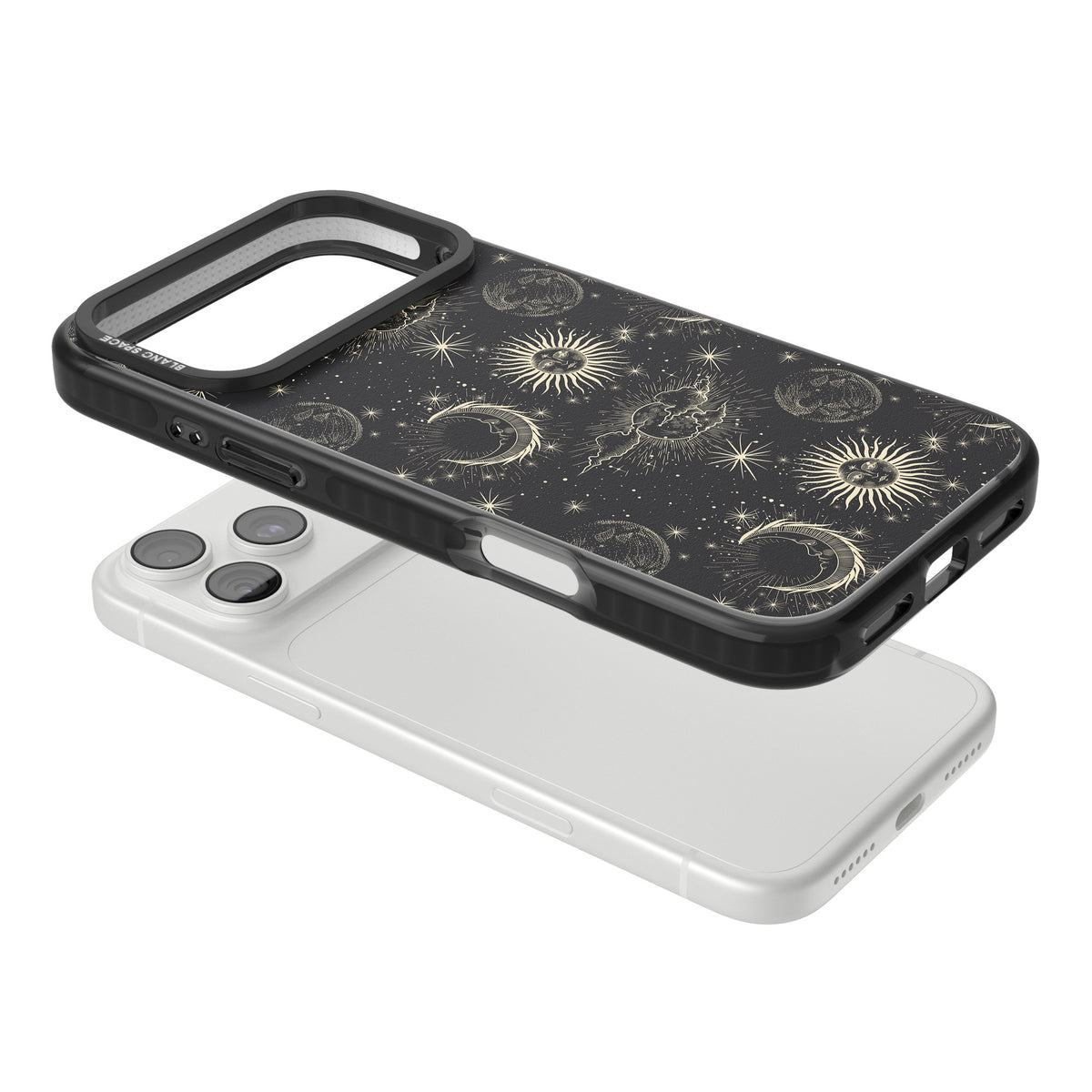 Celestial Almanac iPhone 18 Pro Max Impact Black Phone Case angled