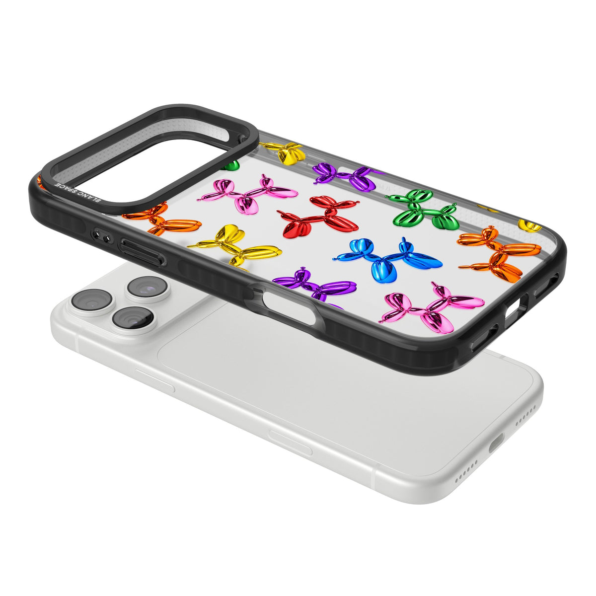 Balloon Dogs iPhone 18 Pro Max Impact Black Phone Case angled