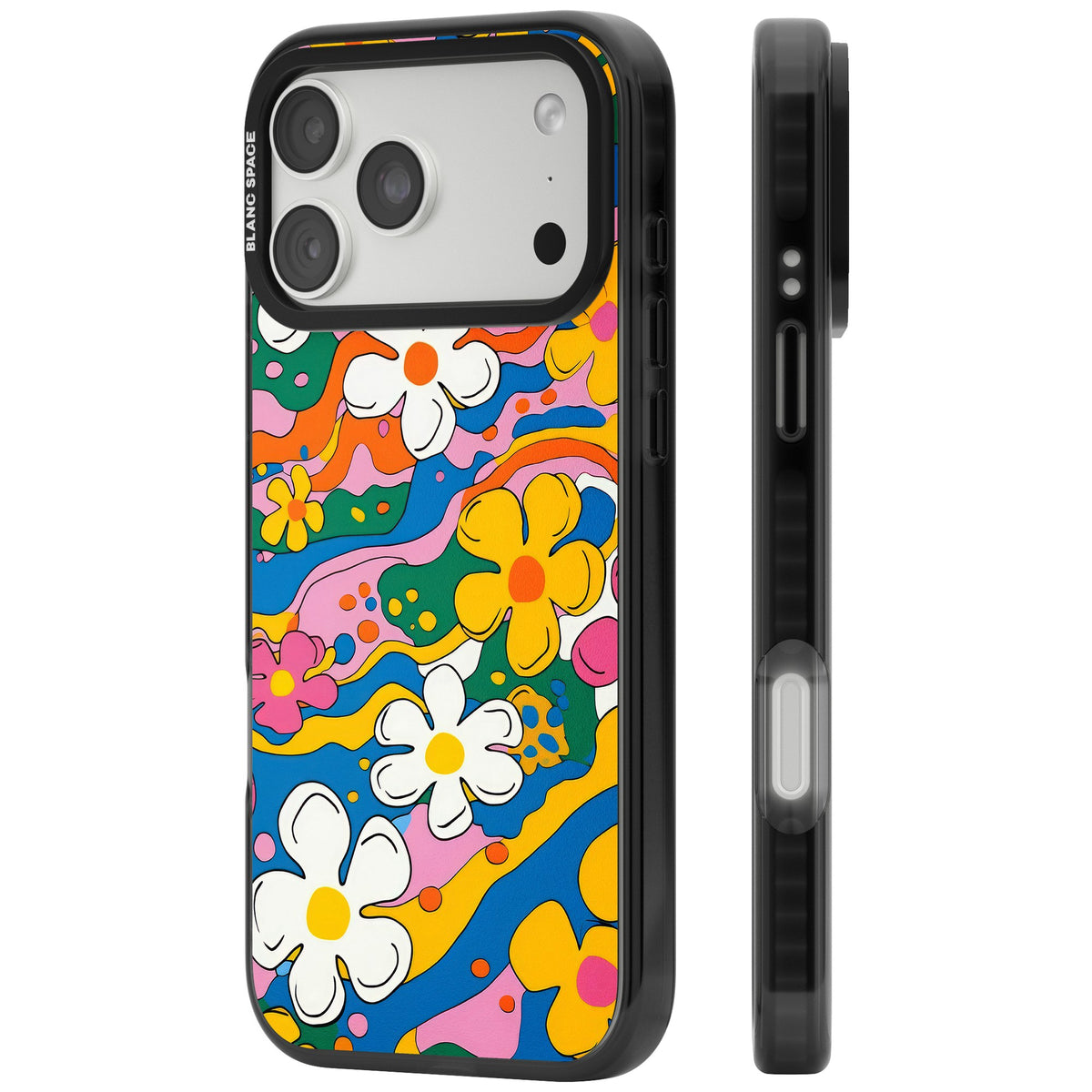 Vibrant Bloom iPhone 18 Pro Max Impact Black Phone Case side