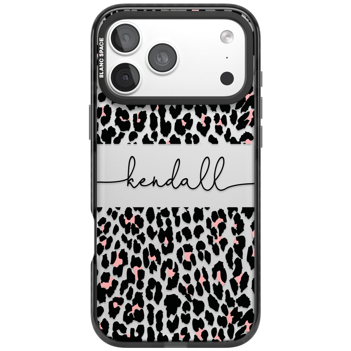 Personalised Tatty Leopard iPhone 18 Pro Max Impact Black Phone Case front
