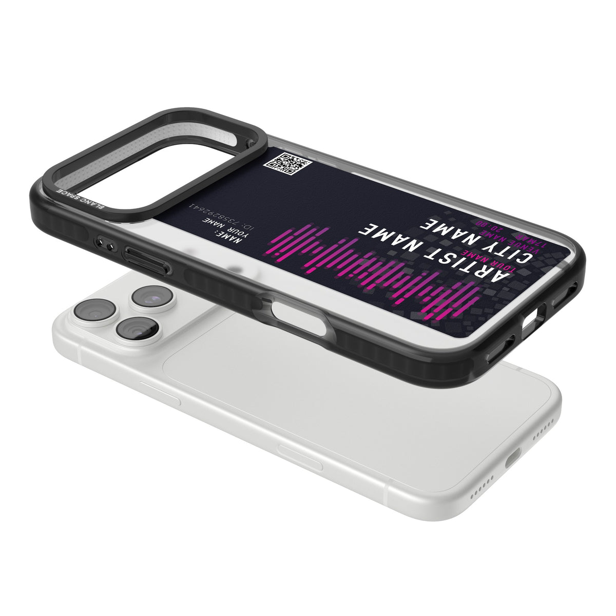Personalised Concert Ticket iPhone 18 Pro Max Impact Black Phone Case angled