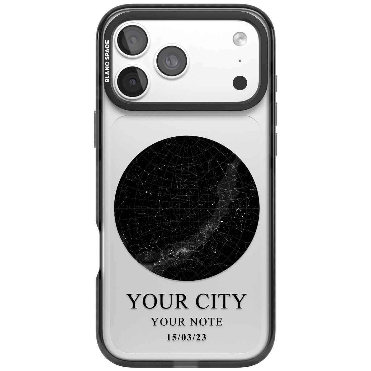 Personalised Star Map iPhone 18 Pro Max Impact Black Phone Case front