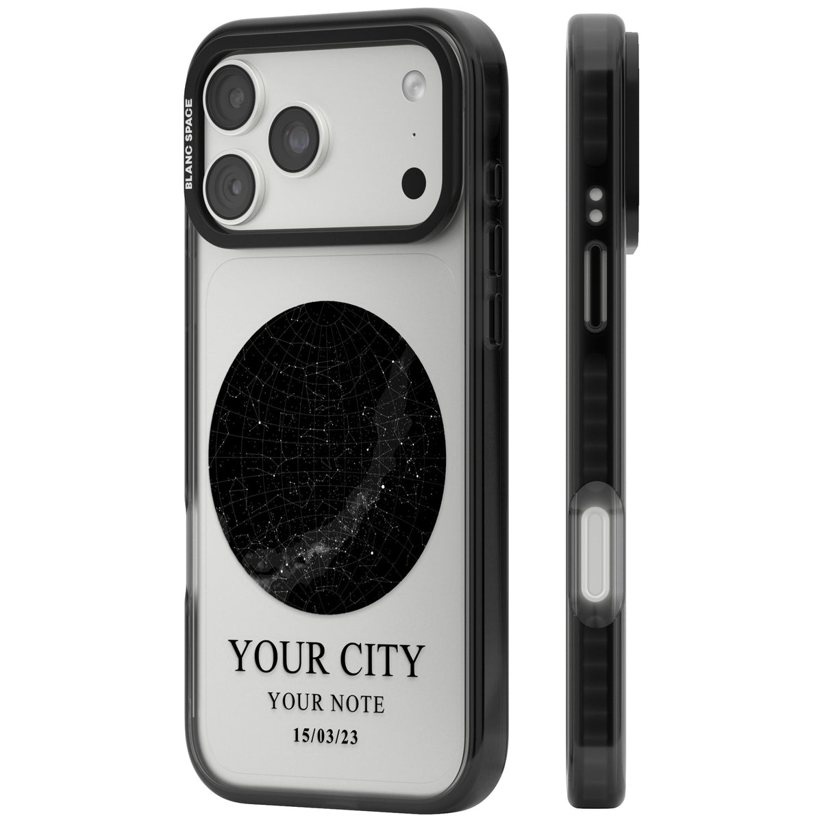 Personalised Star Map iPhone 18 Pro Max Impact Black Phone Case side