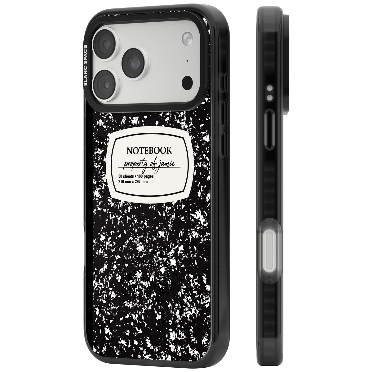 Personalised Classic Composition iPhone 18 Pro Max Impact Black Phone Case side