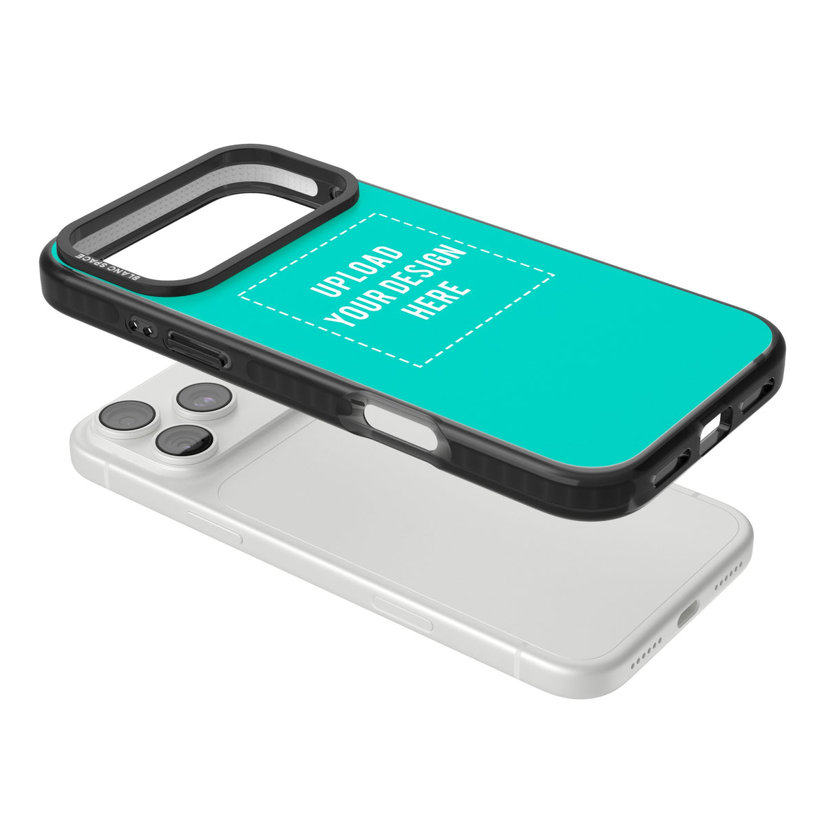 Personalised Your Own Design iPhone 18 Pro Max Impact Black Phone Case angled
