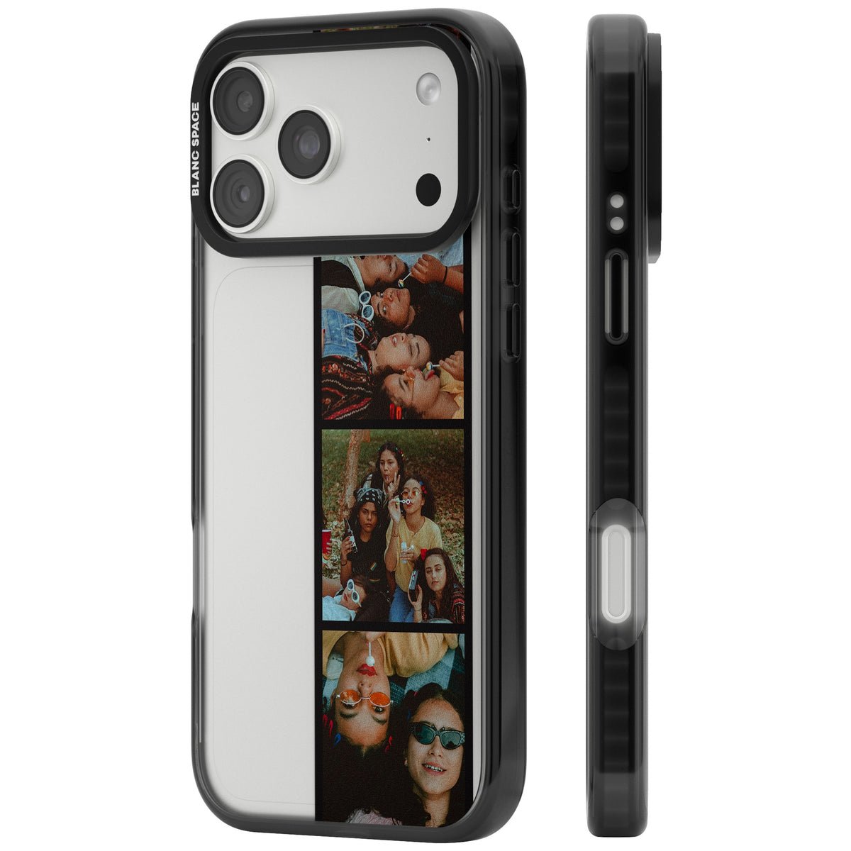 Personalised Photo Strip iPhone 18 Pro Max Impact Black Phone Case side