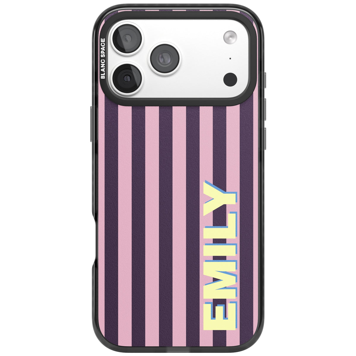 Personalised Lebanese Stripe iPhone 18 Pro Max Impact Black Phone Case front