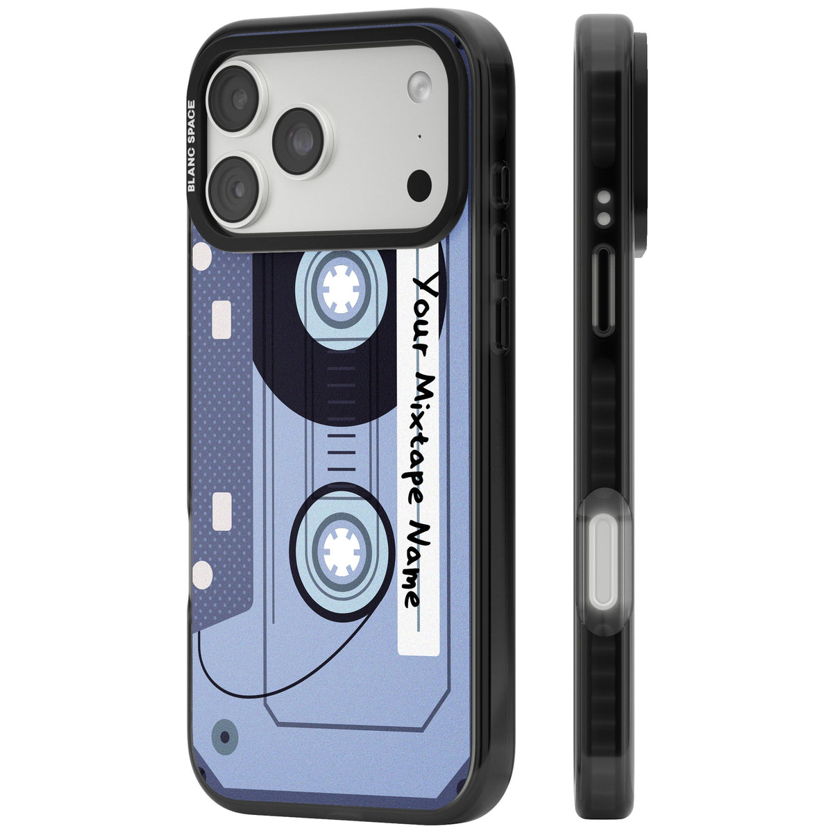 Personalised Retro Mixtape Industrial iPhone 18 Pro Max Impact Black Phone Case side