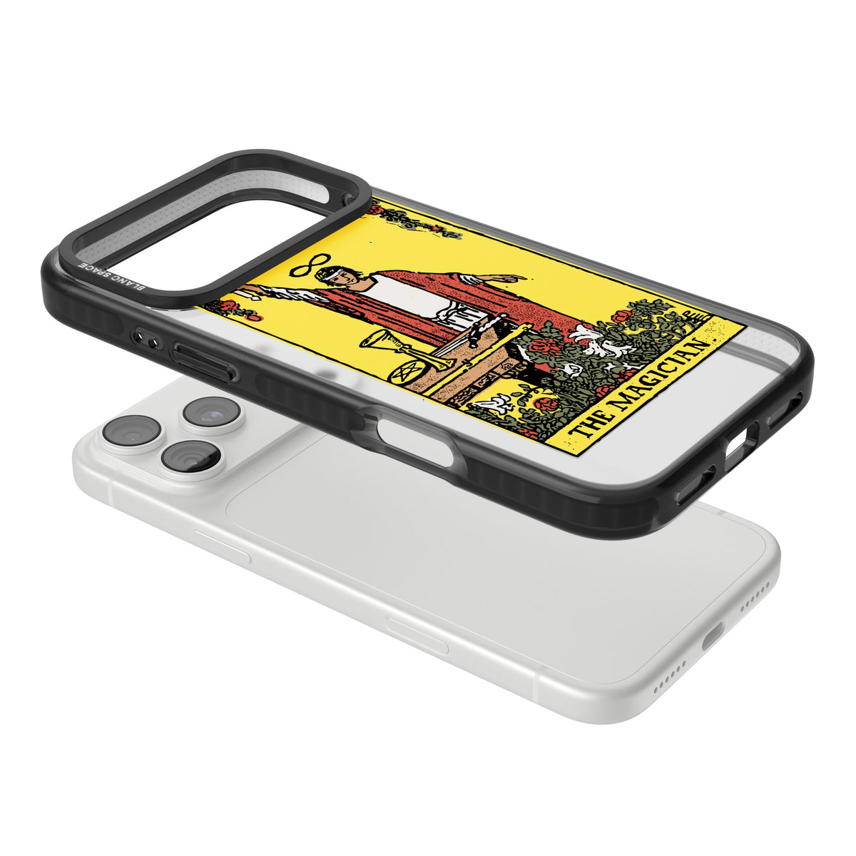 Personalised The Magician Tarot Card (Color) iPhone 18 Pro Max Impact Black Phone Case angled