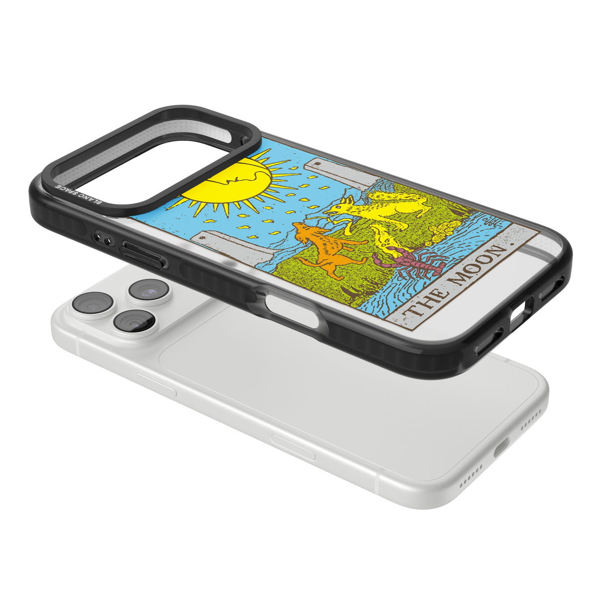 Personalised The Moon Tarot Card (Color) iPhone 18 Pro Max Impact Black Phone Case angled