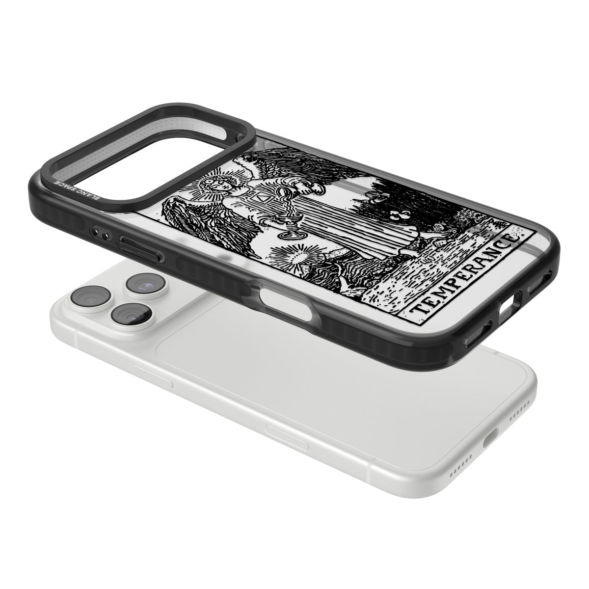 Personalised Temperance Tarot Card (Clear) iPhone 18 Pro Max Impact Black Phone Case angled