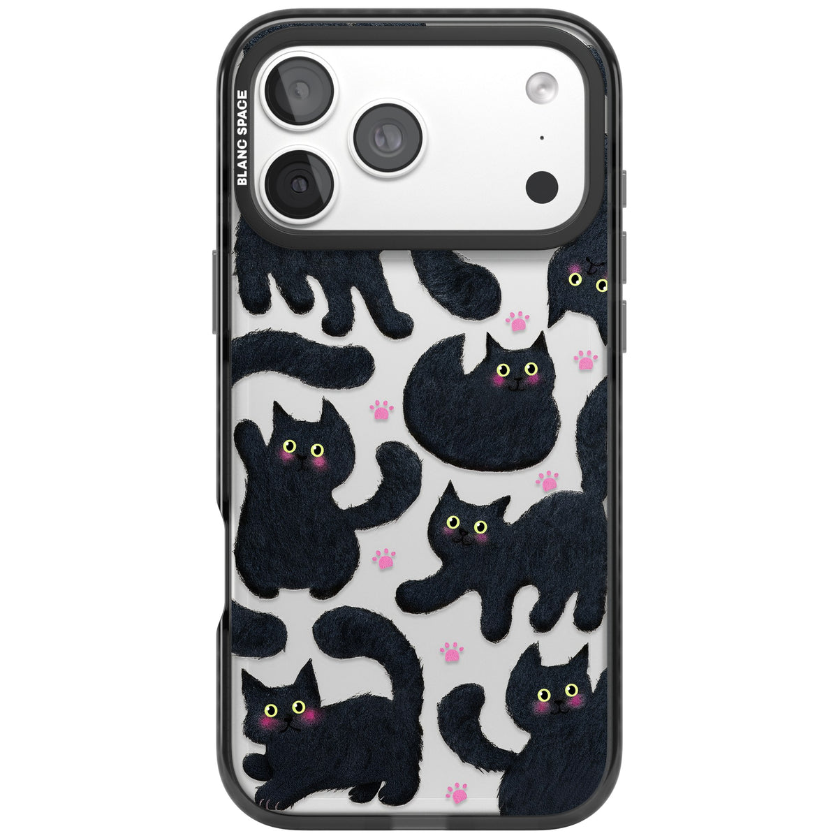 Midnight Cats iPhone 18 Pro Max Impact Black Phone Case front