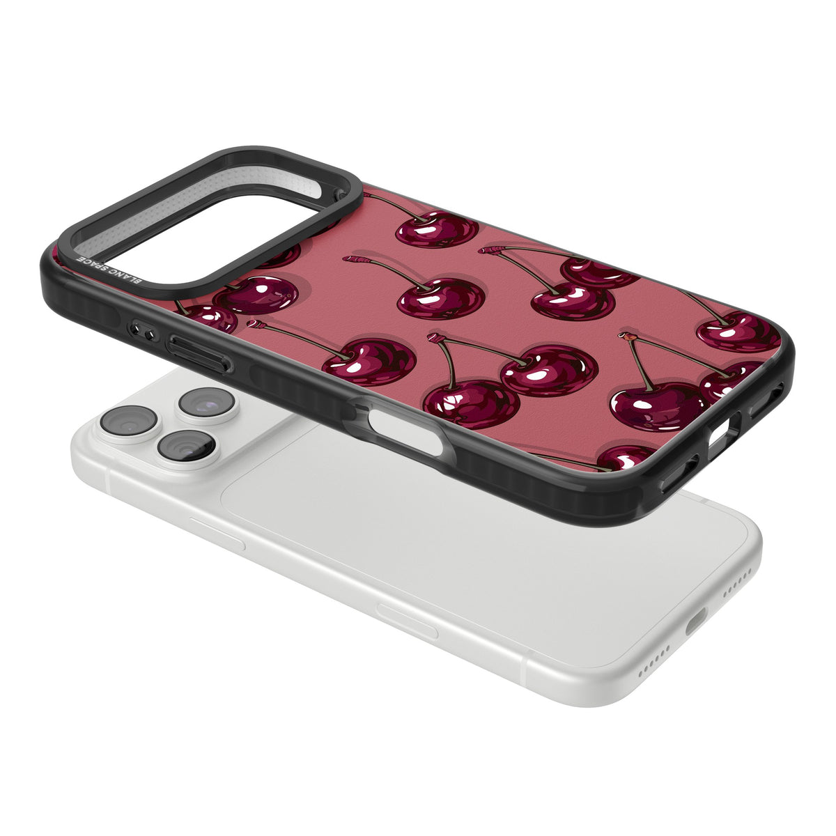 Cherry Rebel iPhone 18 Pro Max Impact Black Phone Case angled