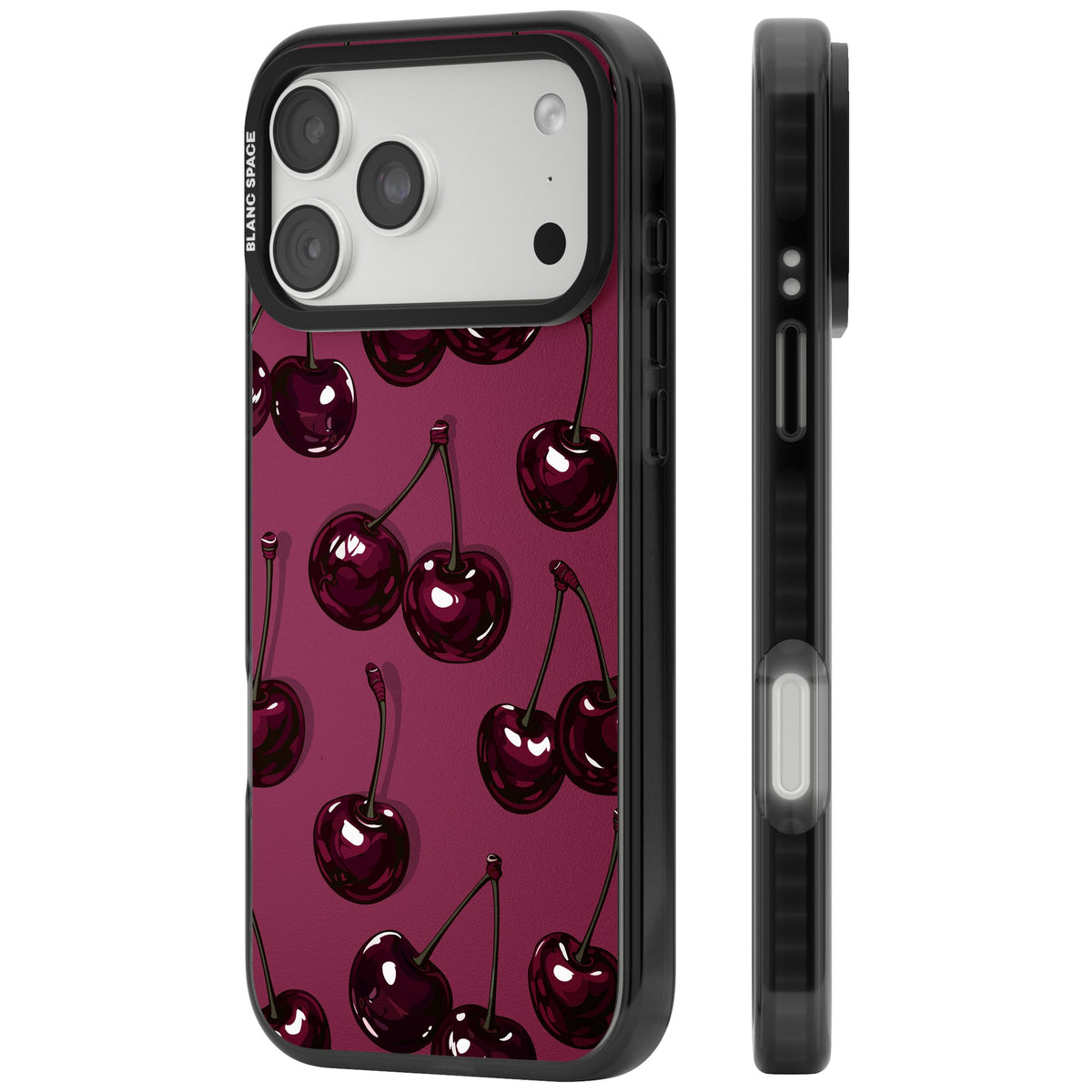 Cherry Soda iPhone 18 Pro Max Impact Black Phone Case side