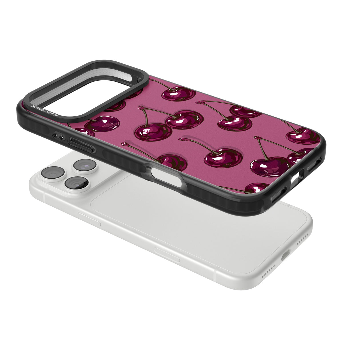 Cherry Soda iPhone 18 Pro Max Impact Black Phone Case angled