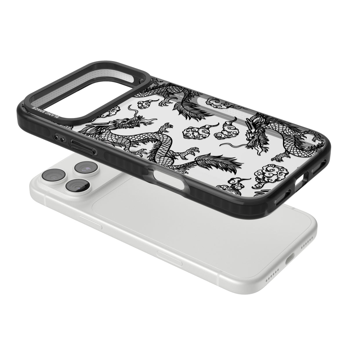 Black Dragons iPhone 18 Pro Max Impact Black Phone Case angled