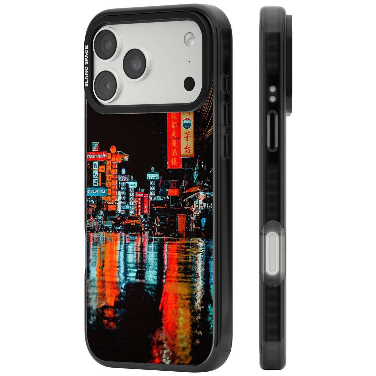 Neon City iPhone 18 Pro Max Impact Black Phone Case side