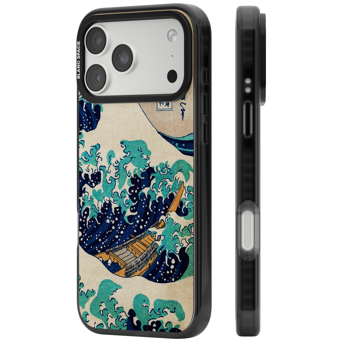 The Great Wave By Katsushika Hokusai iPhone 18 Pro Max Impact Black Phone Case side