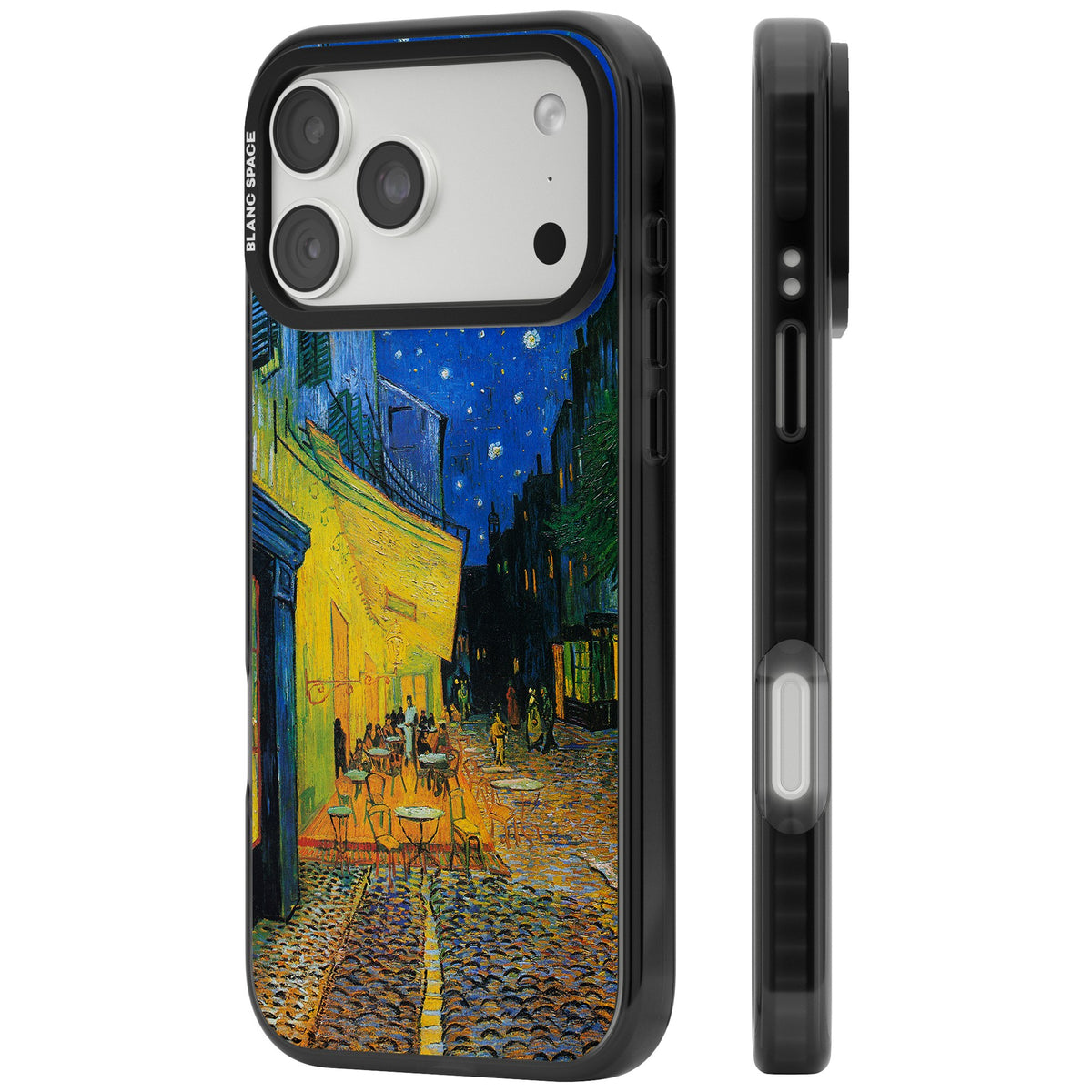 Café Terrace At Night iPhone 18 Pro Max Impact Black Phone Case side