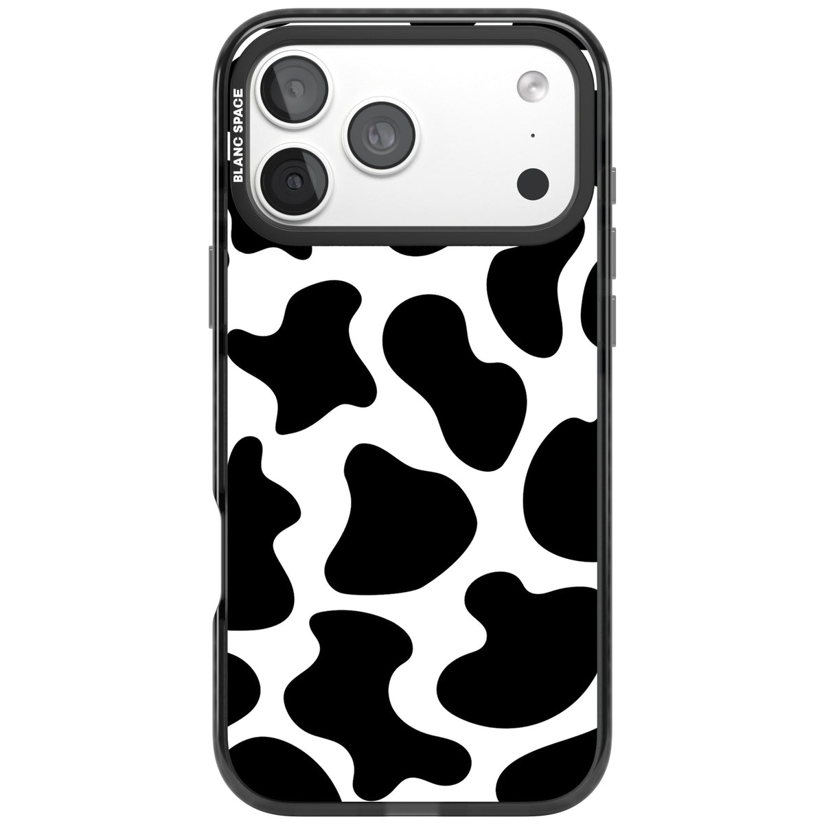 Cow Print iPhone 18 Pro Max Impact Black Phone Case front